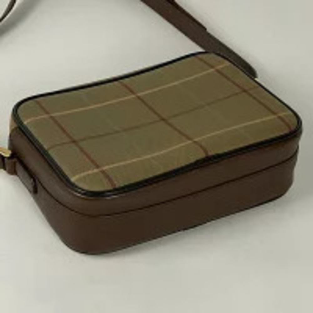 Burberry Brown Check Canvas Shoulder Bag Crossbody
